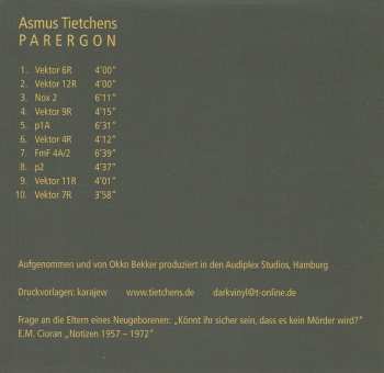 CD Asmus Tietchens: Parergon