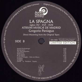 2LP Atrium Musicae De Madrid: La Spagna, Music From The XV, XVI, And XVII Centuries LTD