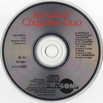 CD Johann Sebastian Bach: Sonatori Chamber Duo Peter Brock Flute Berthold Fritz Harpsichord
