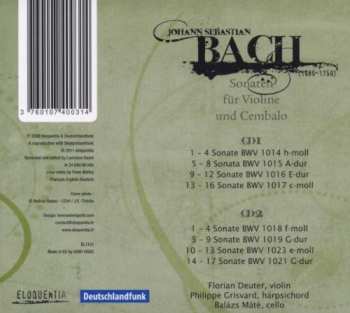 2CD Johann Sebastian Bach: Sonaten Für Violine Und Cembalo