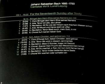 2CD Johann Sebastian Bach: Cantatas Vol. 09: Lund / Leipzig