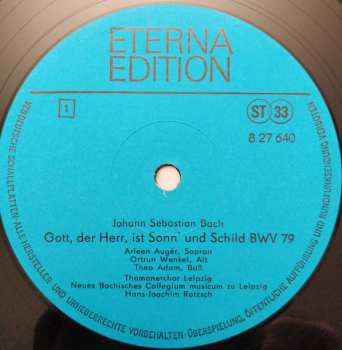LP Johann Sebastian Bach: Gott Der Herr Ist Sonn Und Schild Kantate BWV 79 / Ein Feste Burg Ist Unser Gott Kantate BWV 80
