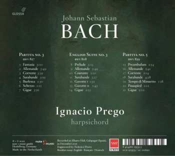 CD Johann Sebastian Bach: Partitas Nos. 3 & 5, English Suite No. 3