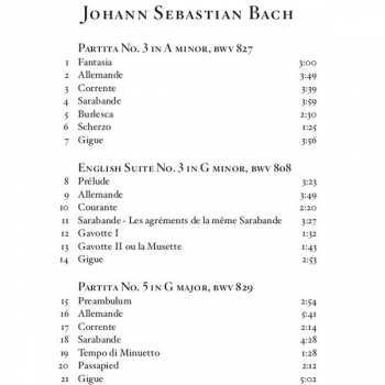 CD Johann Sebastian Bach: Partitas Nos. 3 & 5, English Suite No. 3