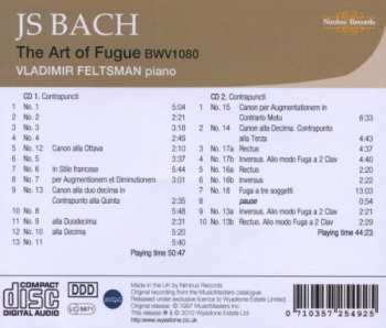 2CD Johann Sebastian Bach: Art Of The Fugue BWV 1080