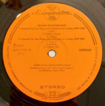 LP Johann Sebastian Bach: Piano Concertos