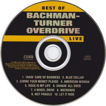 CD Bachman-Turner Overdrive: Best Of Bachman-Turner Overdrive Live