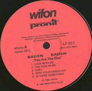 LP Baden Baden: You Are The One