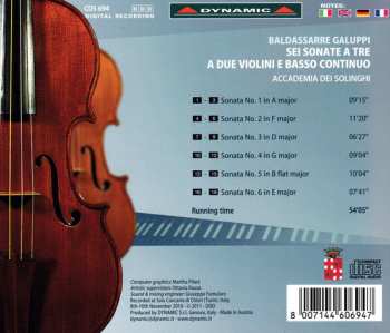 CD Baldassare Galuppi: Baldassarre Galuppi - Sei Sonate A Tre A Due Violini E Basso Continuo