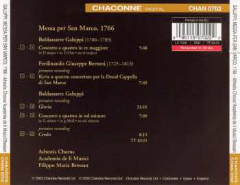 CD Baldassare Galuppi: Messa Per San Marco, 1766