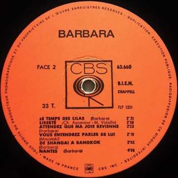 LP Barbara: Dis, Quand Reviendras-tu ?