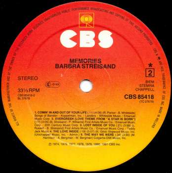 LP Barbra Streisand: Memories
