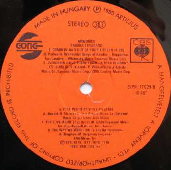 LP Barbra Streisand: Memories