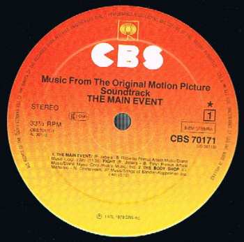 LP Barbra Streisand:  The Main Event (A Glove Story) (Music From The Original Motion Picture Soundtrack)