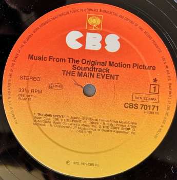 LP Barbra Streisand:  The Main Event (A Glove Story) (Music From The Original Motion Picture Soundtrack)