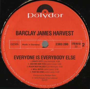 LP Barclay James Harvest: Everyone Is Everybody Else