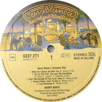 LP Barry White: Barry White's Greatest Hits