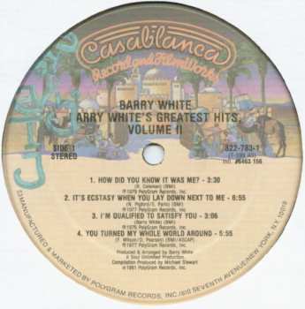 LP Barry White: Barry White's Greatest Hits Volume 2