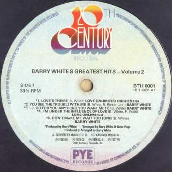 LP Barry White: Greatest Hits Volume Two