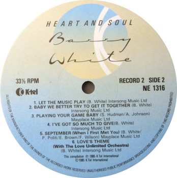 2LP Barry White: Heart And Soul
