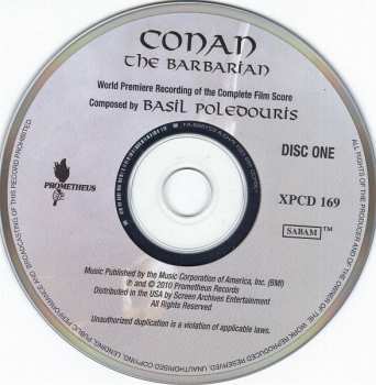 2CD The City Of Prague Philharmonic: Conan The Barbarian (World Premiere Recording Of The Complete Score)