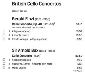 2CD Arnold Bax: British Cello Concertos