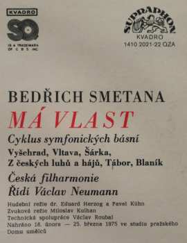 2LP The Czech Philharmonic Orchestra: Má Vlast