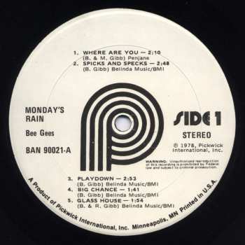 LP Bee Gees: Monday's Rain