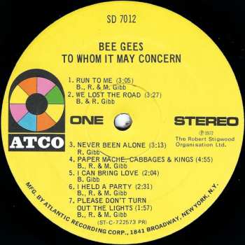 LP Bee Gees: To Whom It May Concern
