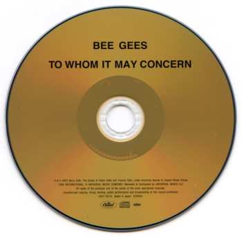 CD Bee Gees: To Whom It May Concern = トゥ・フーム・イット・メイ・コンサーン