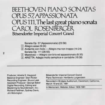 CD Ludwig van Beethoven: Piano Sonata Op. 57 "Appassionata" / Op. 111
