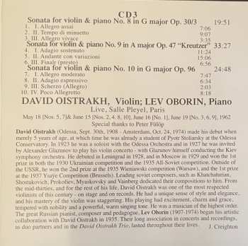 3CD/Doos Ludwig van Beethoven: Collection Vol.11 :The 10 Sonatas For Violin And Piano . Live Performances Paris, 1962
