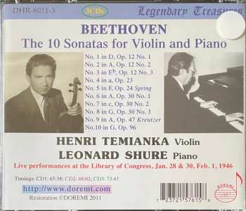 3CD/Doos Ludwig van Beethoven: 10 Sonatas For Violin & Piano (Live At The Library Of Congress 1946)