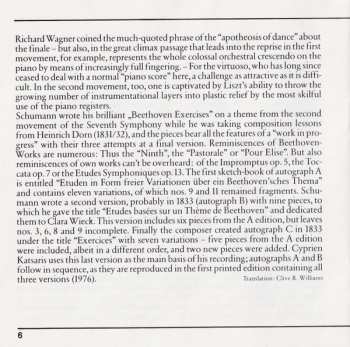CD Robert Schumann: Beethoven / Liszt: Symphonie Nr. 7 - Schumann: Exercices