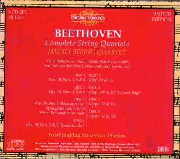 8CD/Doos Ludwig van Beethoven: Beethoven - Complete String Quartets