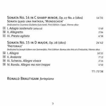 SACD Ludwig van Beethoven: Mondschein & Pastorale - Sonatas Opp. 26, 27 & 28 (Complete Works For Solo Piano - Volume 4)