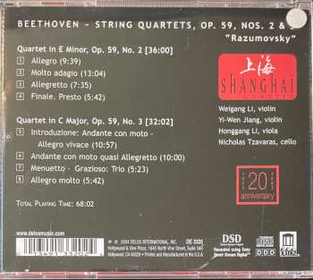 CD Ludwig van Beethoven: String Quartets Op. 59, Nos. 2 & 3 "Razumovsky"