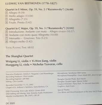 CD Ludwig van Beethoven: String Quartets Op. 59, Nos. 2 & 3 "Razumovsky"