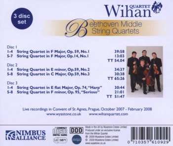 3CD Ludwig van Beethoven: Beethoven Middle String Quartets