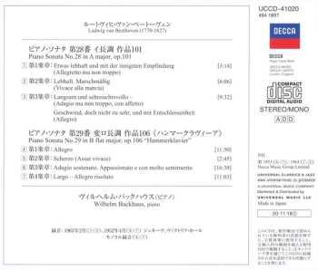 CD Ludwig van Beethoven: The Piano Sonatas Nos.28 & 29 "Hammerklavier" LTD