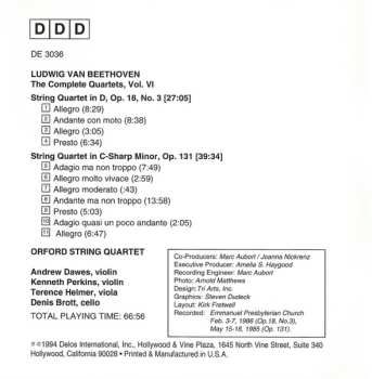 CD Ludwig van Beethoven: The Complete Quartets, Volume VI: Opus 18, No. 3 / Opus 131
