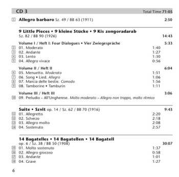 CD Béla Bartók: Complete Works For Piano Solo [1] - The Mature Bartók