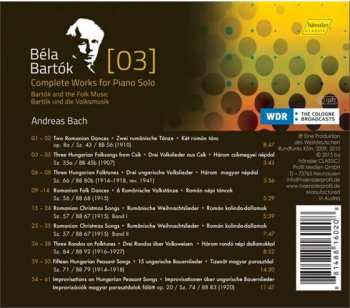 CD Béla Bartók: Complete Works For Piano Solo [3] - Bartók And The Folk Music