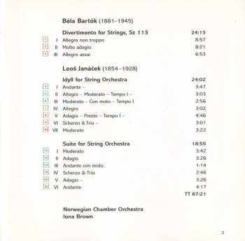 CD Béla Bartók: Divertimento • Idyll • Suite For String Orchestra