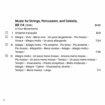 SACD Béla Bartók: Four Orchestral Pieces; Music for Strings, Percussion and Celesta; Suite from The Miraculous Mandarin
