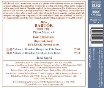 CD Béla Bartók: Piano Music Vol. 4 - For Children