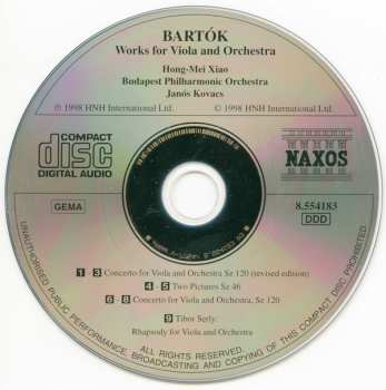 CD Béla Bartók: Viola Concerto • Two Pictures