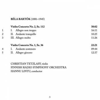CD Béla Bartók: Violin Concertos 1 & 2