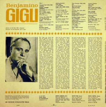 LP Beniamino Gigli: Benjamino Gigli - Tenor