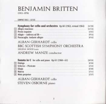 2CD Benjamin Britten: Cello Symphony, Cello Sonata & Cello Suites